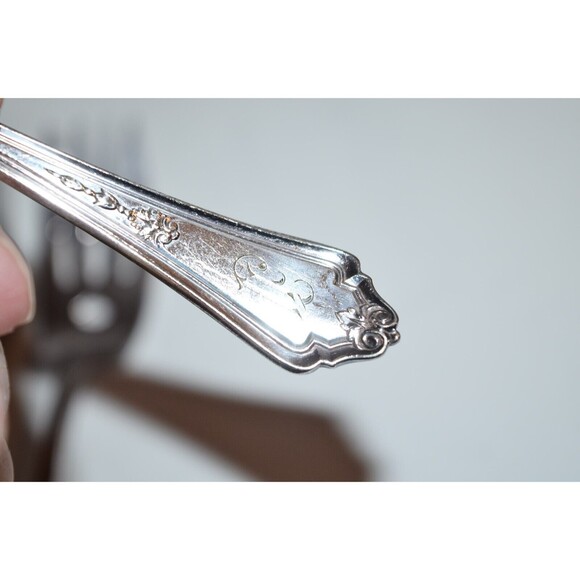 Gorham SHELBURNE Silverplate GM Co Salad Dessert Forks Monogram E 3pc - Picture 5 of 7
